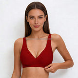 Breathable Nylon Fabric Women Seamless Deep V Jelly Bra Wireless Thin & Sexy No-Underwire Design 3/4 Cup Bras