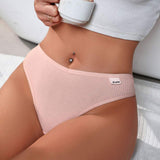 Mid Waist Underwear Ladies Breathable Comfortable Underpants Fashion Female Briefs Women Plain Cotton Thongs