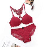 Sexy Glossy Beauty Back Gathered Women's Underwear Bra Brief Sets Bra and Panty Set