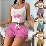 Luxury 2-Piece Ribbed Knit Pajama Set – Elegant Women’s Soft-Touch Sleepwear for Sophisticated Home Comfort