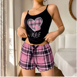 Luxury 2-Piece Slim-Fit Pajama Set – Elegant Women’s Printed Nightgown and Sophisticated Loungewear Collection