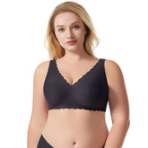 Wave Steel Ring and Gathered Design to Prevent Sagging Women's Seamless Jelly Large Size Bra