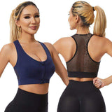 High Quality Women's Front Zipper Yoga Sports Bra Large Sized Sports Fitness Underwear