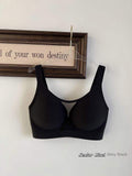 Woman's Plus Size Seamless Wireless Bra Knitted U-Shaped Back Design with Padded Underwear Bra