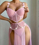 New Sexy Underwear Temptation Fishbone Mesh Sexy Perspective Gathered Sexy Lingeries
