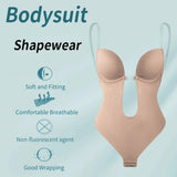 Backless Body Shaper Bra, Deep V Bra Shapewear for Women Built-in Bra Sexy Bodysuit for Women Party Night Tummy Control