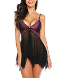 Women's sexy lingerie fashionable design bud silk mesh translucent camisole dress .