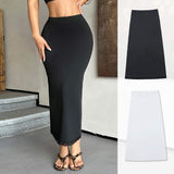 Summer Spring Half Tight Dress Casual Knit Base Bodycon Loungewear Maxi Long Bodycon Skirt for Women