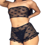 Hollow-out Short Sheer Mesh Lace Women's Sexy Lingerie