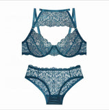 Ladies Sexy Ultra-Thin Lace Bra Brief Sets Transparent Transparent Bra Panty Feathers Ladies' Ultra-Thin Lace Underwear Waist