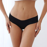 Multi-color Simple Comfortable Breathable Women Bikini Panties Traceless Underpant Women Ice Silk Brief Panties for Daily