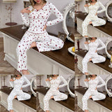European American Style Autumn Winter Loungewear Sexy Casual Fashion Breathable Knitted Long-Sleeved Women