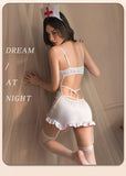 Nurse Uniform with Hat and Stockings Adult Sm Lace Maid Cosplay Sexy Lingerie Womens Sexy Underwear