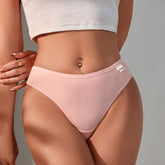 Mid Waist Underwear Ladies Breathable Comfortable Underpants Fashion Female Briefs Women Plain Cotton Thongs