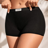 Factory Price Custom Logo Flat Panty Black Underpants Ladies Boxer Bottom Underpants Boyshorts Woman Period Panties
