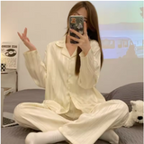 Luxury Ice Silk Nightdress – Elegant Women’s Vertical Stripe Loungewear with a Minimalist & Sophisticated Silhouette