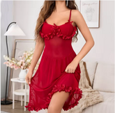 Luxury Lace & Mesh Nightdress – Elegant Women’s Transparent Sleepwear with Sophisticated Intricate Detailing