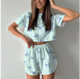 Luxury Women’s 2-Piece Sleepwear Set – Elegant Cami & Shorts Loungewear for Premium Home Comfort