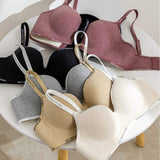 Round Cup Underwear Gather Close Accessory Milk Sexy Beautiful Back One-piece Seamless Thick Cup Bra