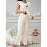 European American Style Sexy Hollow Out Strapless Women's Spandex Lace Pajamas Spring Summer High-end Homewear