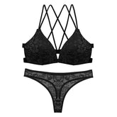 Best Selling Products Hot Front Buckle Lace Sexy Bra Panty Bra Brief Sets