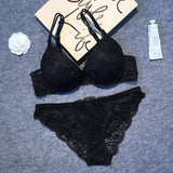 French Lingerie Set for Women - Deep V Push-Up Lace Bra Euro-American Sexy Style sexy bra and panties