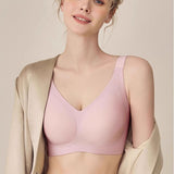 Customized Logo Wireless Jelly Gel Bra for Women Seamless Comfortable Support Silicon Bra Button Decoration Push-Up Bra