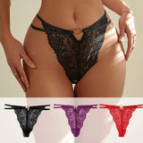 New Design Panties Transparent Mid-rise Crossover Slim Strap Hollow Out Women Lady Thong Sexy Lace Panties G-string