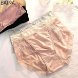 End Traceless Underwear Women's High Quality Lace Sexy Seamless Breathable Ice Silk Thin Mid-High Waist Briefs