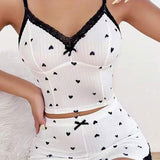 Lace Perspective Pajama Set Deep V-neck Night Dresses for Woman Cheapest Women's Sleepwear
