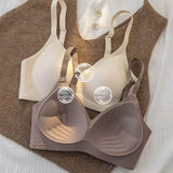 Women's Soft Support Bras Thin-Thickness Solid Palm-Style Large Fixed Cup No-Steel Ring Anti-Sagging Upper Support No-Trace