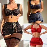 European American Sexy See-through Lace Floral Bra with Pads Tight Strap Bra