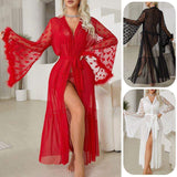 Sexy Ice Silk Cardigan Pajamas Sexy Japanese Night Gown Transparent Bathrobe