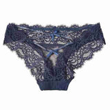 Lingerie Low-Rise Sexy Women's Solid Knitted Lace Bikini Anti-Bacterial Breathable