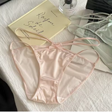 Lightweight Satin Lace Underwear for Women – Hollow-Out Design, Cross-Strap, Breathable & Sexy Style
