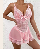 Luxury Lace & Mesh Nightgown – Elegant Knee-Length Plus Size Sleepwear with Breathable Sheer Detail