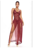 Luxury Sheer Mesh Long Nightgown – Elegant Floor-Length Sleepwear with Sophisticated Silhouette
