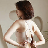 Girls' Racerback Butterfly Cutout Sports Bra - Padded Wire-Free Bandeau Tank Top