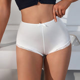 Soft Mid Rise Breathable White Underwear Women's Boxer Ladies Panties High Elastic Women Boyshorts