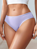 Panty Multi-color Breathable Sketchy Style Mid-waist Glossy Women's Briefs Underpants Daily