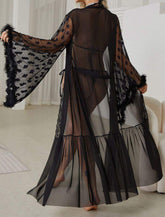 Sexy Ice Silk Cardigan Pajamas Sexy Japanese Night Gown Transparent Bathrobe