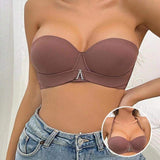 New Arrival Women's Elegant Solid Color Strapless Push up Invisible Bra