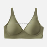 Solid Color Wirefree Jelly Bra 3/4 Cup Sex Plus Size Wireless Bra for Women Seamless Bras