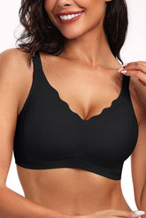 Cross-border Plus Size Underwear Jelly Wire Free Bra Three Quarters Cup Seamless Cotton Solid Custom European American Style