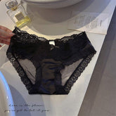 Satin Lace Women's Underwear Sexy Sheer Breathable Pure Desire Style Charming Girl French Low-Waist Hip-Hugging Thong ODM
