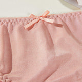 New Arrival Women Polyester Panties Comfortable Elastane Girls Underwear Anti-Bacterial Soft Ladies Panties with Bow Design