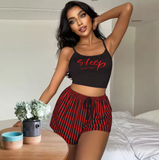 Luxury Lace-Trimmed Cami & Shorts Set – Elegant Women’s 2-Piece Sleepwear with Sophisticated Silhouette