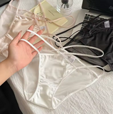 Lightweight Satin Lace Underwear for Women – Hollow-Out Design, Cross-Strap, Breathable & Sexy Style