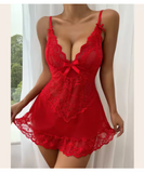 Luxury Lace & Mesh Nightgown – Elegant Knee-Length Plus Size Sleepwear with Breathable Sheer Detail