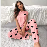 Women’s Silky-Soft Pajama Set – Elegant Flutter Sleeve Home Clothes with Printed & Solid Options